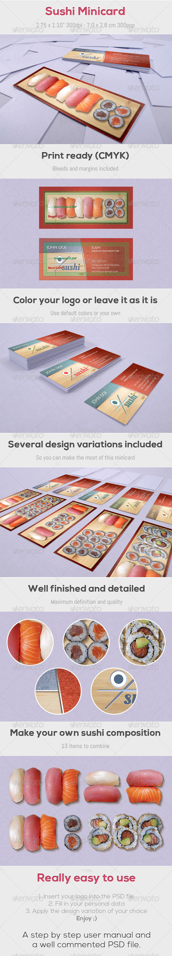 GraphicRiver Sushi Minicard 4373060 GraphicRiver Sushi Minicard 4373060