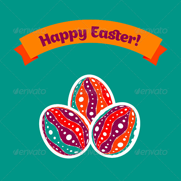 GraphicRiver Easter Card with Eggs and Banner 4474036 GraphicRiver Easter Card with Eggs and Banner 4474036