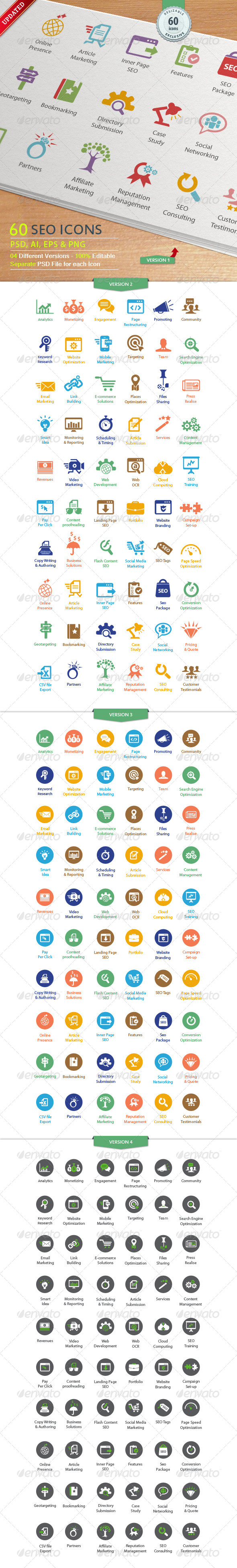 SEO Services Icons - Business Icons