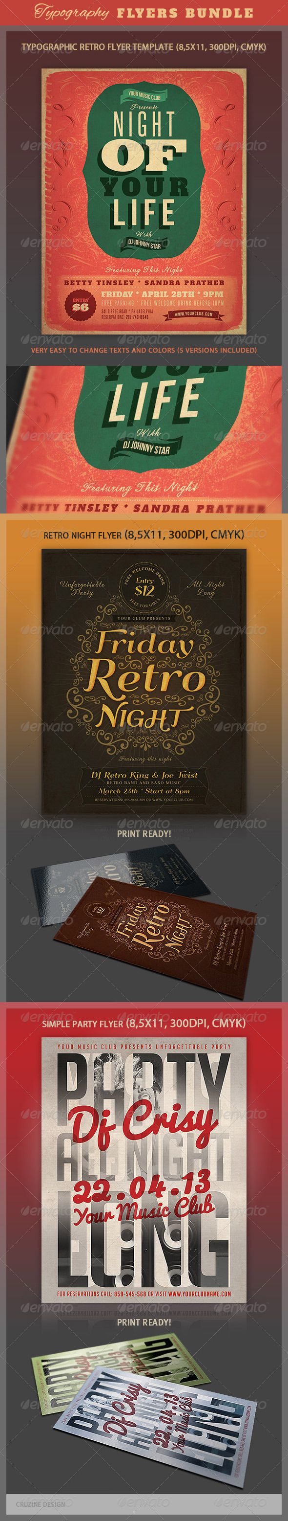 Typography Flyers Bundle - Events Flyers