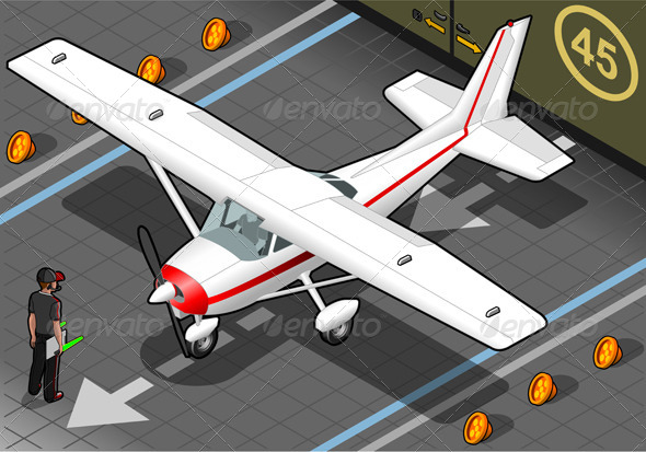 GraphicRiver Isometric White Plane in Front View 4481516 GraphicRiver Isometric White Plane in Front View 4481516