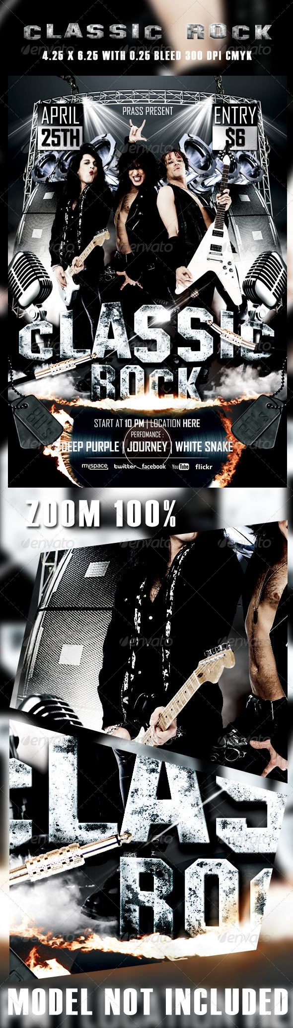 Classic Rocker Flyer Template - Concerts Events