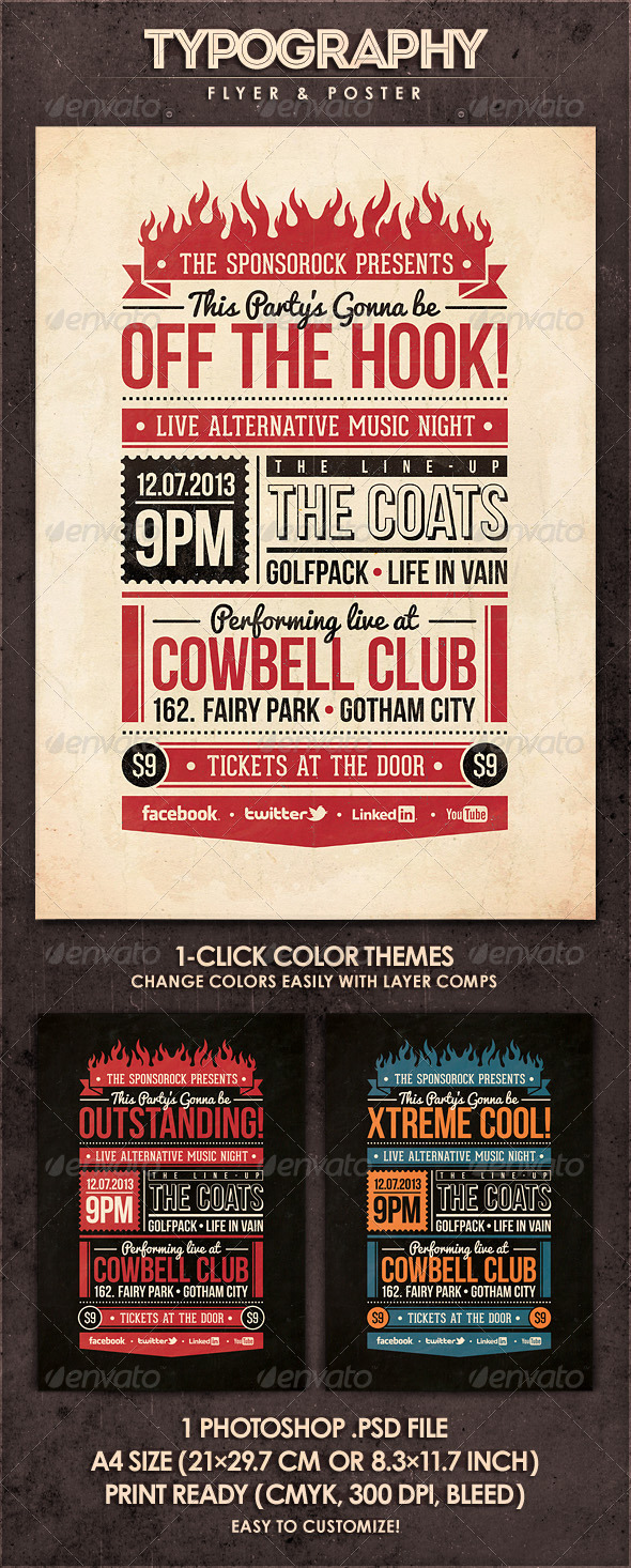GraphicRiver Off the Hook Typography Flyer & Poster 4489451 GraphicRiver Off the Hook Typography Flyer & Poster 4489451