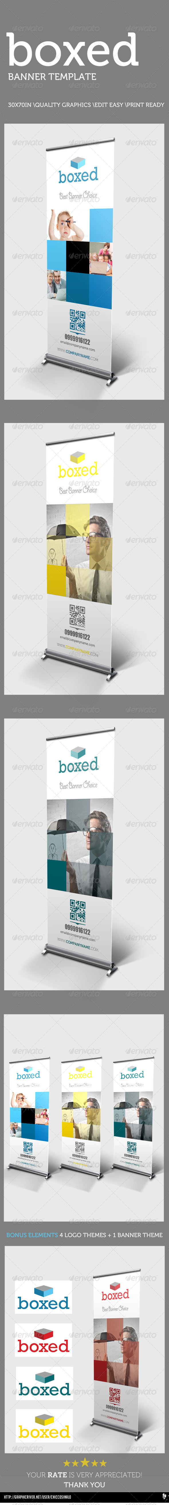 Boxed Banner Template - Signage Print Templates