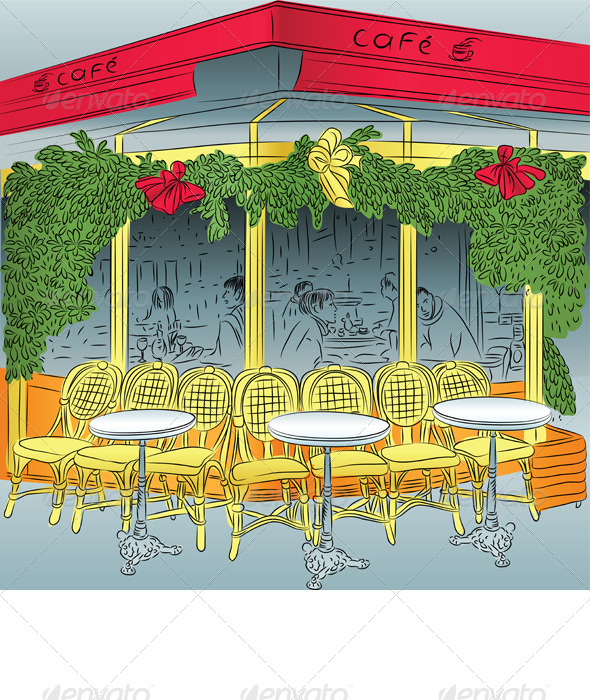 GraphicRiver Vector Sketch of the Parisian Cafe 4491957 GraphicRiver Vector Sketch of the Parisian Cafe 4491957