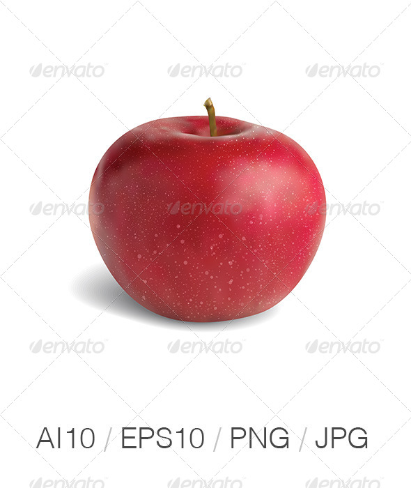 GraphicRiver Realistic Red Apple 4492781 GraphicRiver Realistic Red Apple 4492781