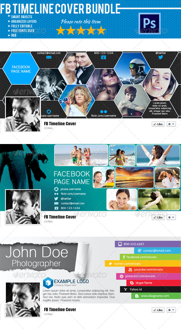 Photographer FB Timeline Cover Bundle - Facebook Timeline Covers Social Media