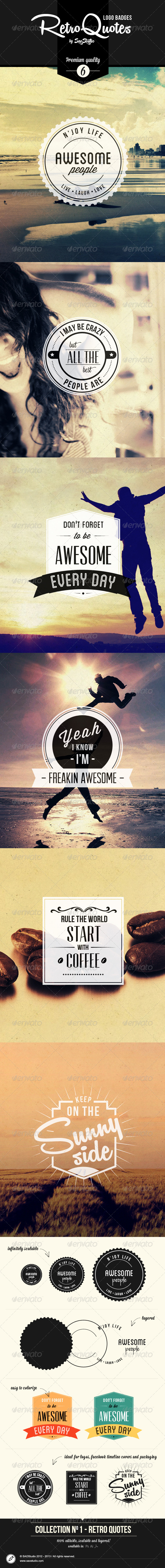 GraphicRiver Premium Quality 6 Retro Quotes Logo Badges 4495912 GraphicRiver Premium Quality 6 Retro Quotes Logo Badges 4495912