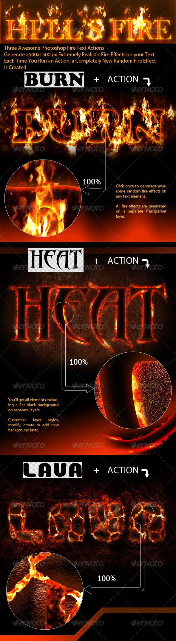 Photoshop Fire Text Actions - Text Effects Actions