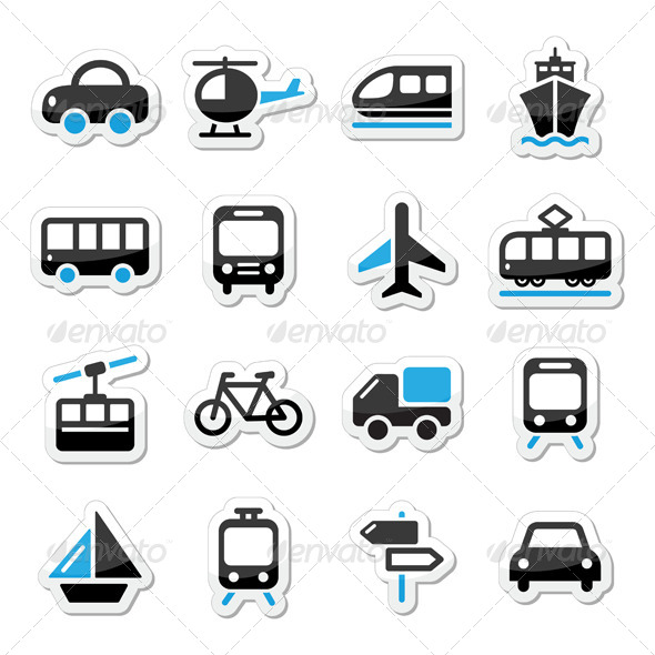 GraphicRiver Transport Travel Vector Icons set Isolated 4496098 GraphicRiver Transport Travel Vector Icons set Isolated 4496098
