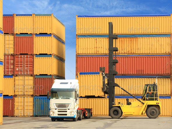 Stock Photo - PhotoDune truck and containers 494115 Stock Photo - PhotoDune truck and containers 494115