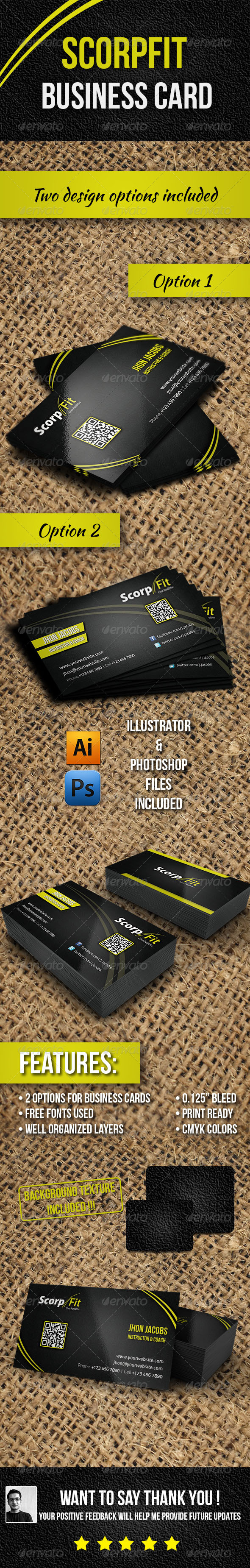 Scorpfit Business Cards - Business Cards Print Templates