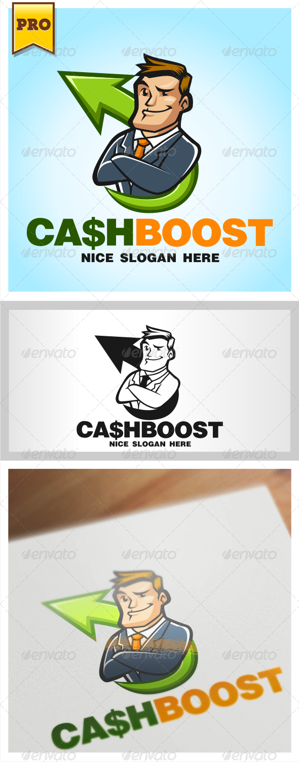 GraphicRiver CashBoost Businessman Logo 4503420 GraphicRiver CashBoost Businessman Logo 4503420