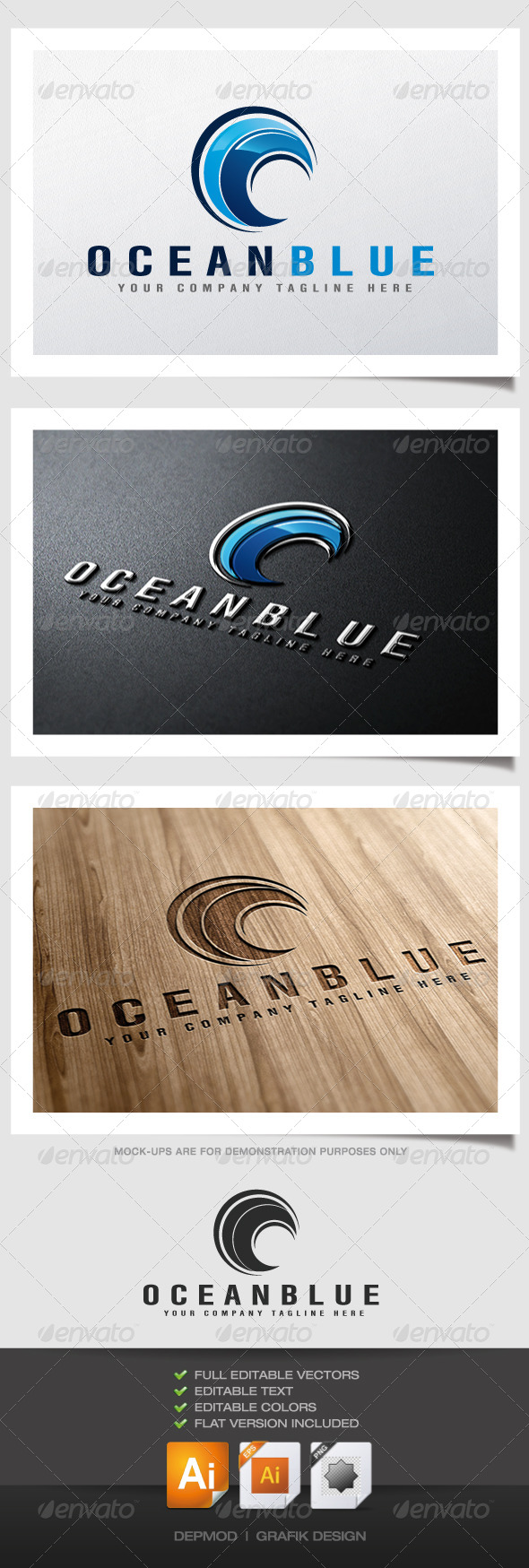 Ocean Blue Logo - Nature Logo Templates