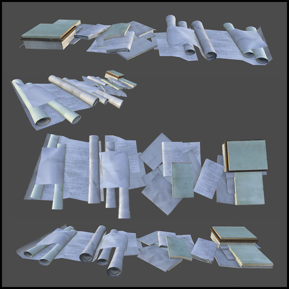 3DOcean Scattered Papers 4508498 3DOcean Scattered Papers 4508498