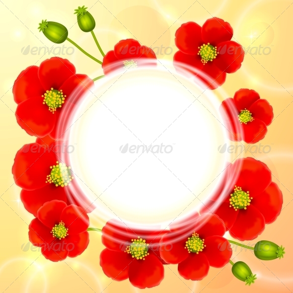 GraphicRiver Red Poppy Flowers Vector Round Background 4508814 GraphicRiver Red Poppy Flowers Vector Round Background 4508814