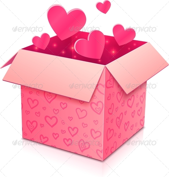 GraphicRiver Ornate Open Box with Rose Paper Hearts Inside 4508848 GraphicRiver Ornate Open Box with Rose Paper Hearts Inside 4508848