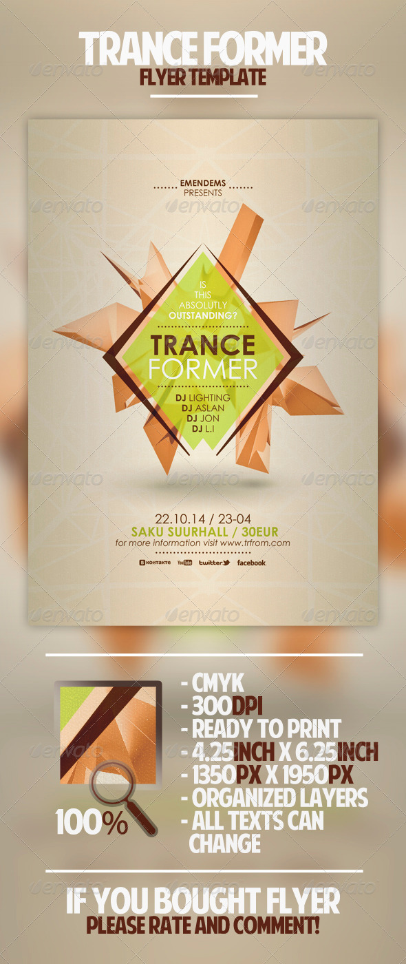 GraphicRiver Trance Former Flyer Template 4509026 GraphicRiver Trance Former Flyer Template 4509026