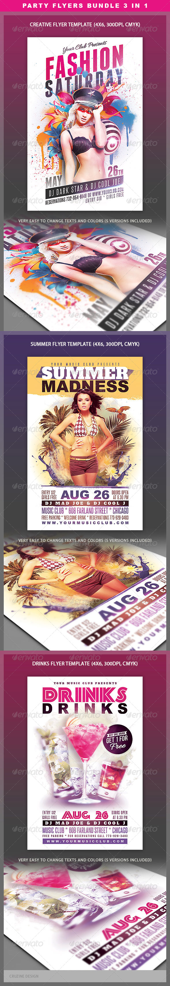 Party Flyers Bundle - Clubs & Parties Events