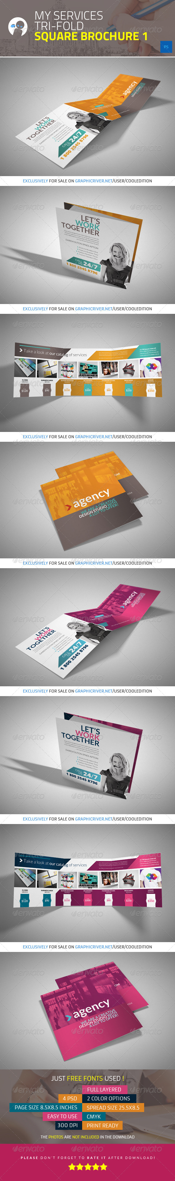 My Services - Tri-fold Square Brochure 1 - Brochures Print Templates
