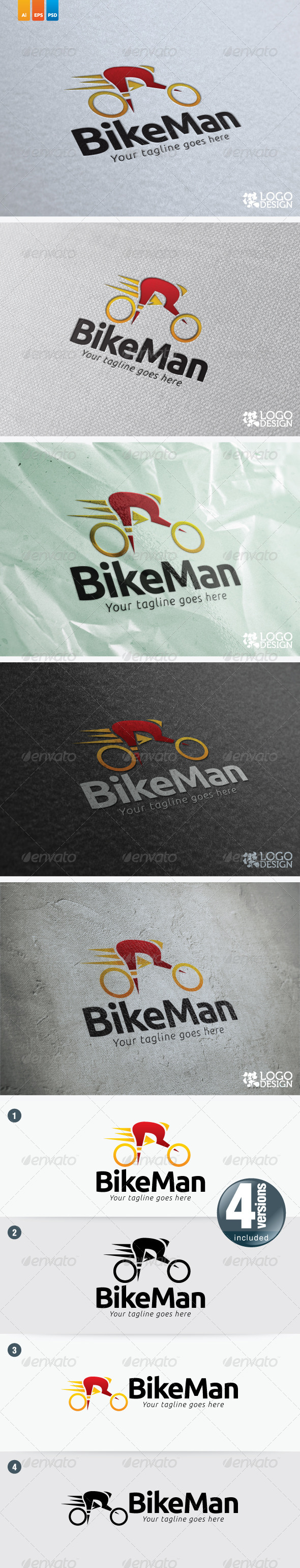 Bike Man - Humans Logo Templates