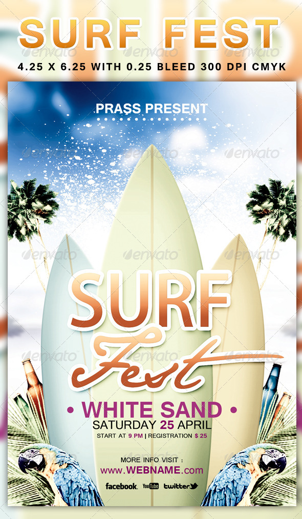 Surf Fest Flyer Template - Events Flyers