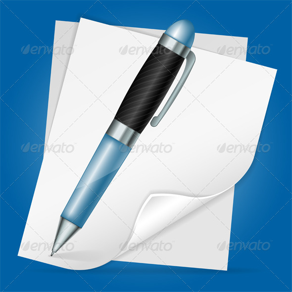 GraphicRiver Pen with Sheet Paper 4529845 GraphicRiver Pen with Sheet Paper 4529845