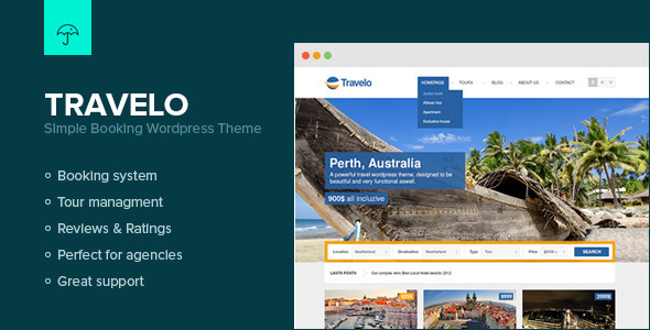 Travelo - Simple Booking WordPress Theme