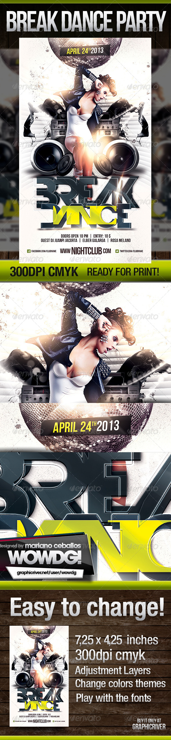 Break Dance Flyer - Clubs & Parties Events