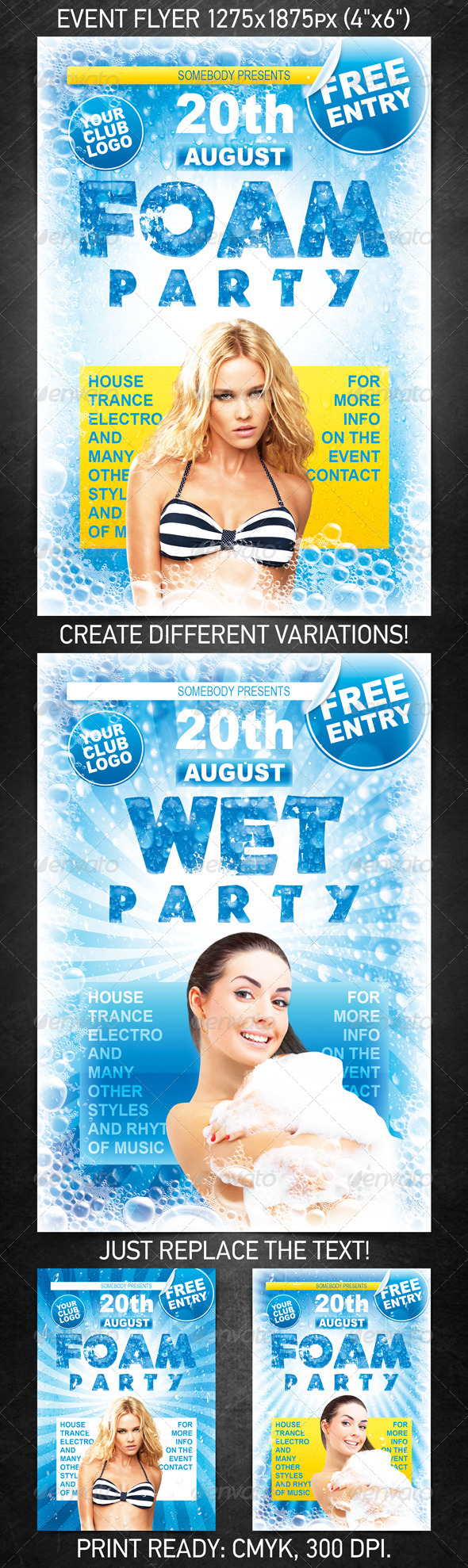 Foam Party Flyer - Clubs & Parties Events