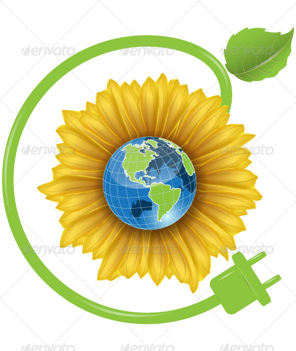 GraphicRiver Sunflower and Globe 4538933 GraphicRiver Sunflower and Globe 4538933