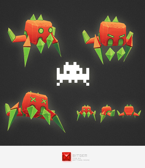 3DOcean Low Poly Space Invader Alien 03 4539241 3DOcean Low Poly Space Invader Alien 03 4539241