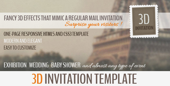 3D Invitation - Multipurpose Invitation Template - Events Entertainment