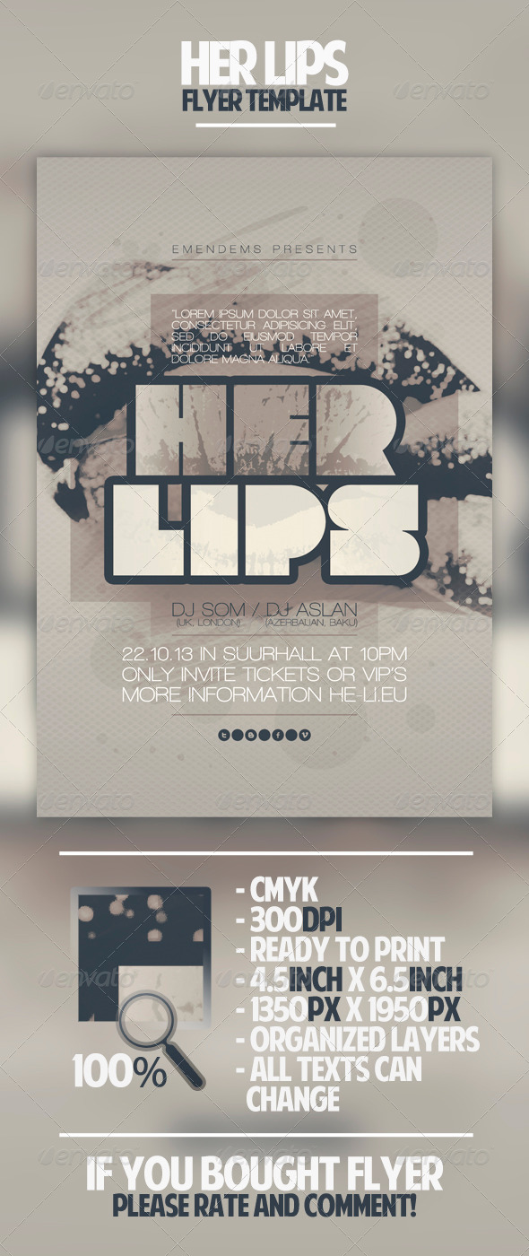 GraphicRiver Her Lips Flyer Template 4543418 GraphicRiver Her Lips Flyer Template 4543418