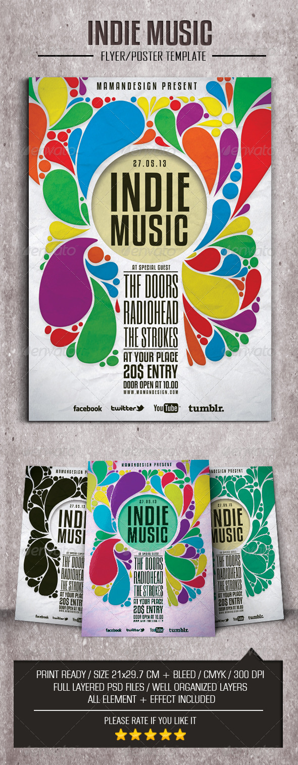 Indie Music Flyer/Poser - Flyers Print Templates