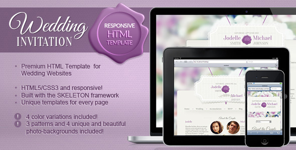 ThemeForest Wedding Invitation a Responsive Wedding Template 4547619 ThemeForest Wedding Invitation a Responsive Wedding Template 4547619