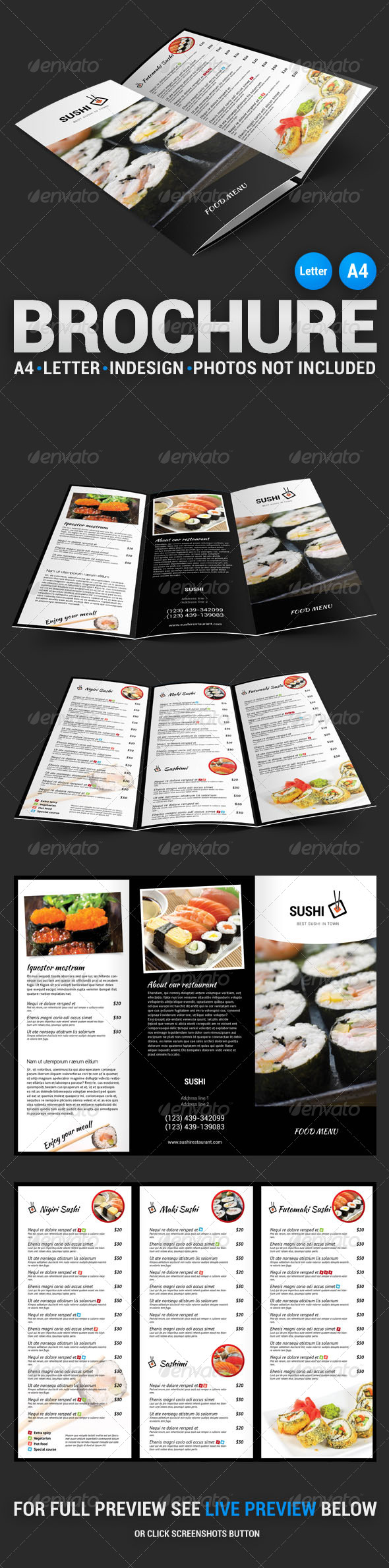 GraphicRiver Sushi Menu Tri-Fold Brochure 4549114 GraphicRiver Sushi Menu Tri-Fold Brochure 4549114