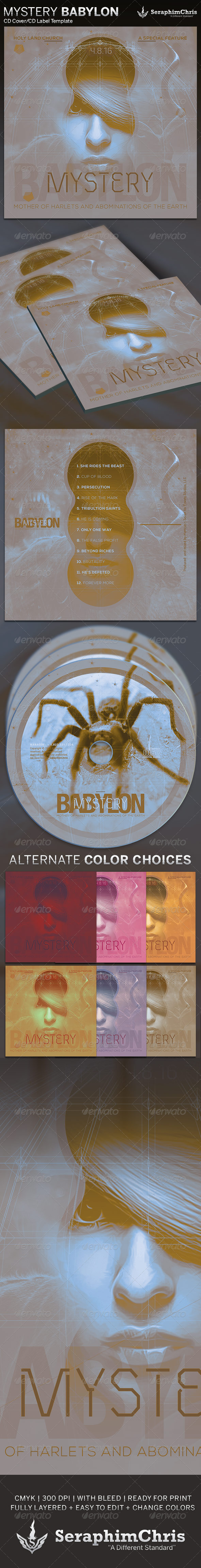 Mystery Babylon: CD Cover Artwork Template - CD & DVD artwork Print Templates