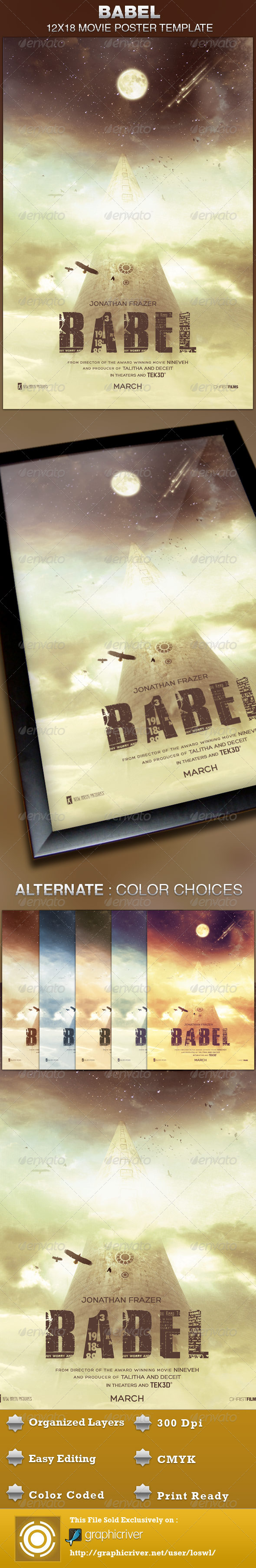 Babel Movie Poster Template - Church Flyers