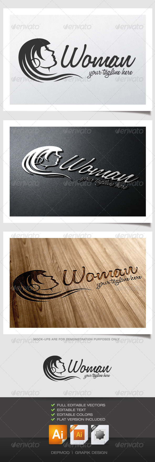 GraphicRiver Woman Logo 4558491 GraphicRiver Woman Logo 4558491