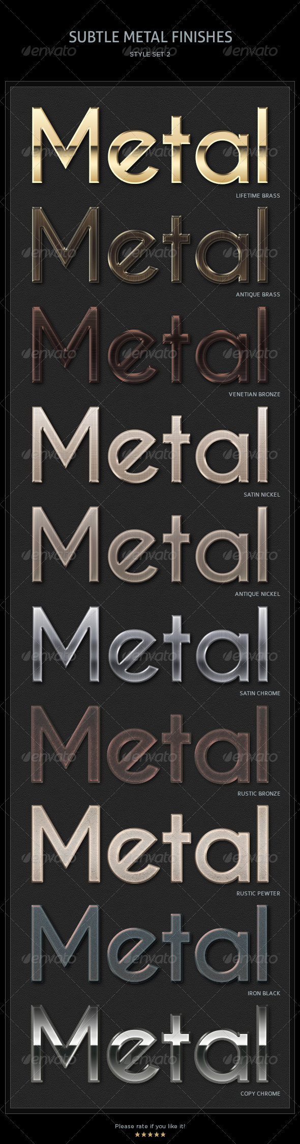 10 Subtle Metal Finishes Text Styles - Text Effects Actions