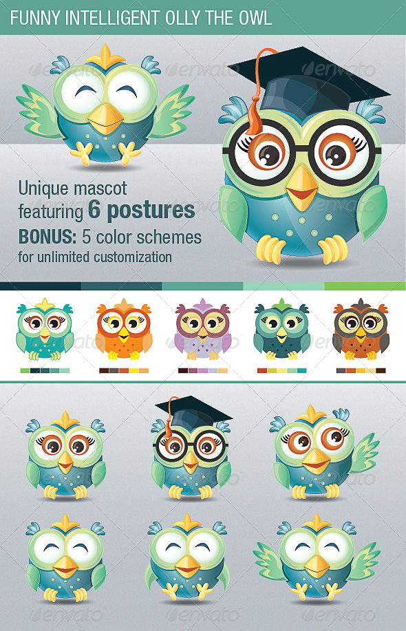 GraphicRiver Funny Intelligent Olly the Owl 4564622 GraphicRiver Funny Intelligent Olly the Owl 4564622
