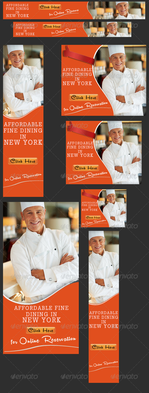 Restaurant Banner Set - Banners & Ads Web Elements