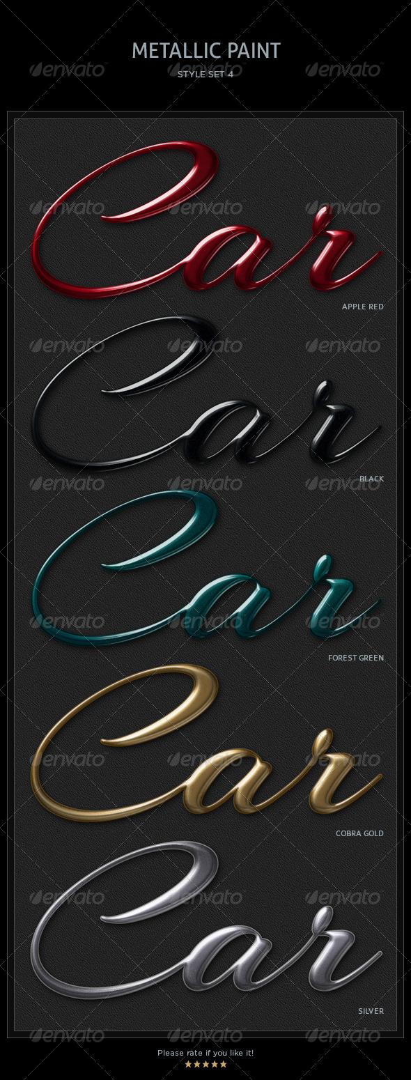 5 Metallic Paint Text Styles - Text Effects Styles