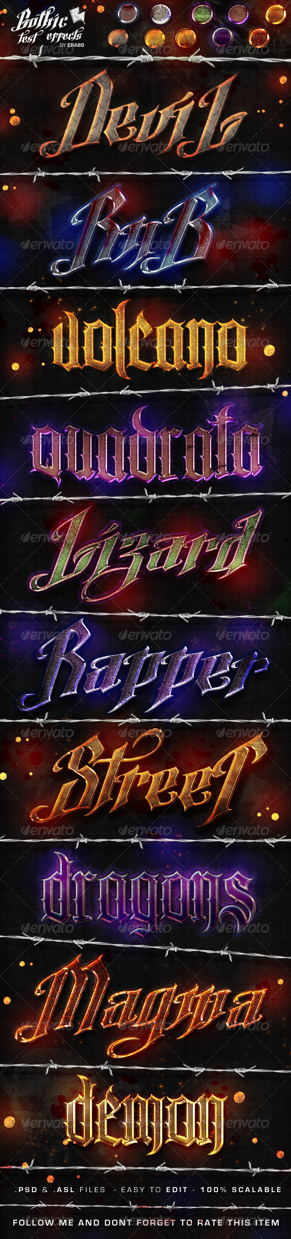Gothic Text Effects - Photoshop Styles - Text Effects Styles