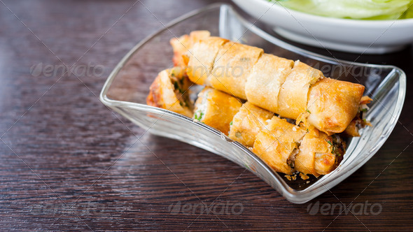 rice paper spring roll fried vietnam food