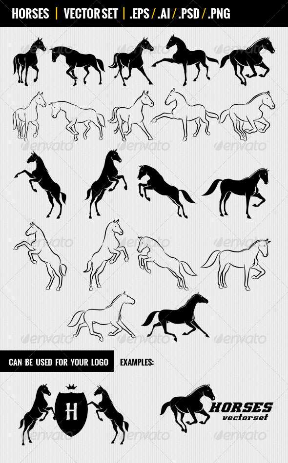 GraphicRiver Horses Vectorset 4579995 GraphicRiver Horses Vectorset 4579995