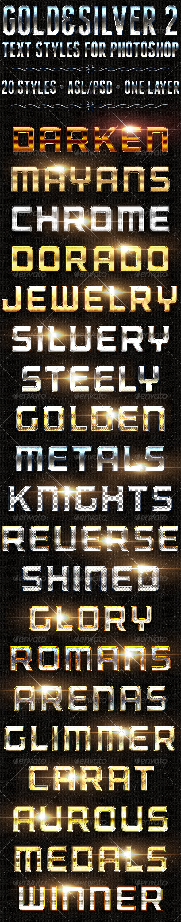 Gold & Silver 2 - Text Styles - Text Effects Actions