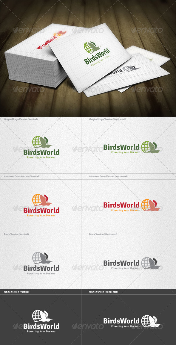 Birds World Logo - Animals Logo Templates