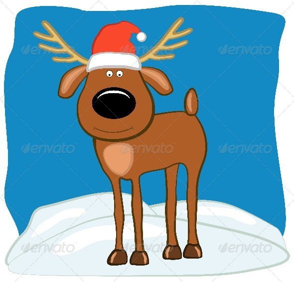 GraphicRiver Christmas Deer in a Santa Hat 4583583 GraphicRiver Christmas Deer in a Santa Hat 4583583